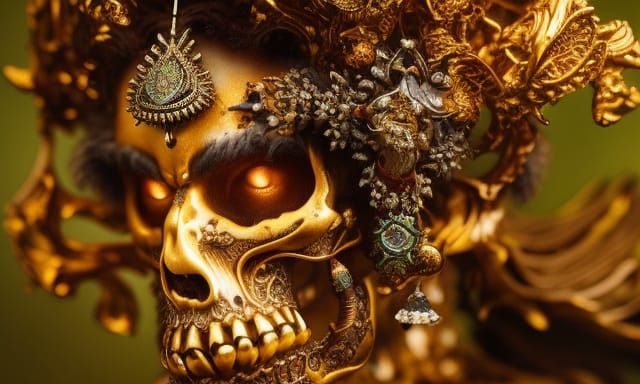 Majestic Skeleton Demon in Jewel Armour: Hyperdetailed Portr...