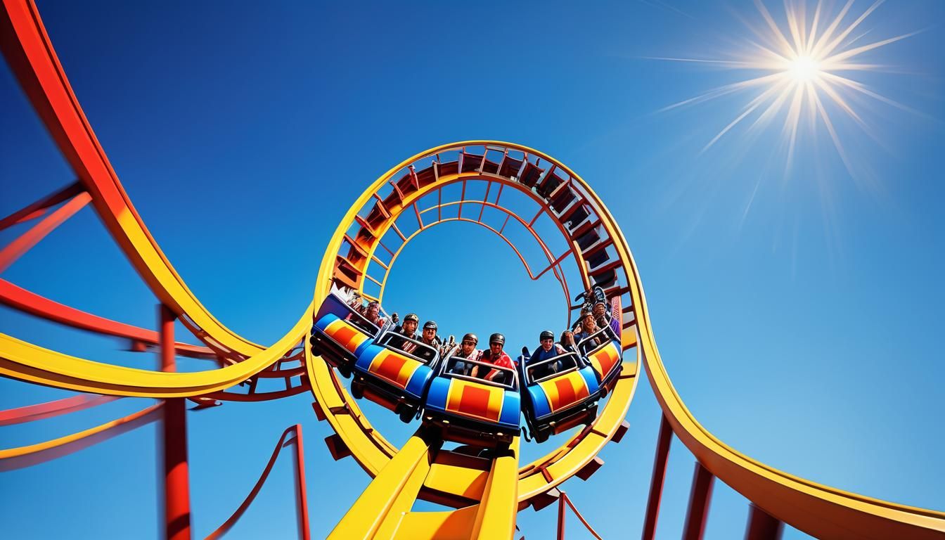 High-Speed Roller Coaster Ride in Vibrant Colors