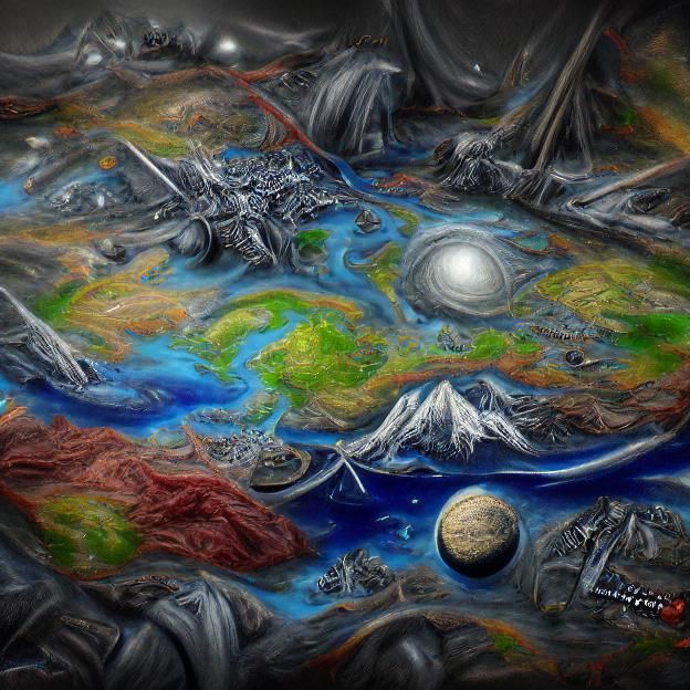Detailed Planisphere of an Alien World
