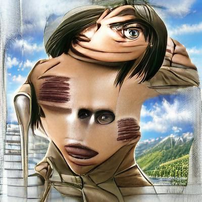 Eren Yeager Portrait in Manga Style