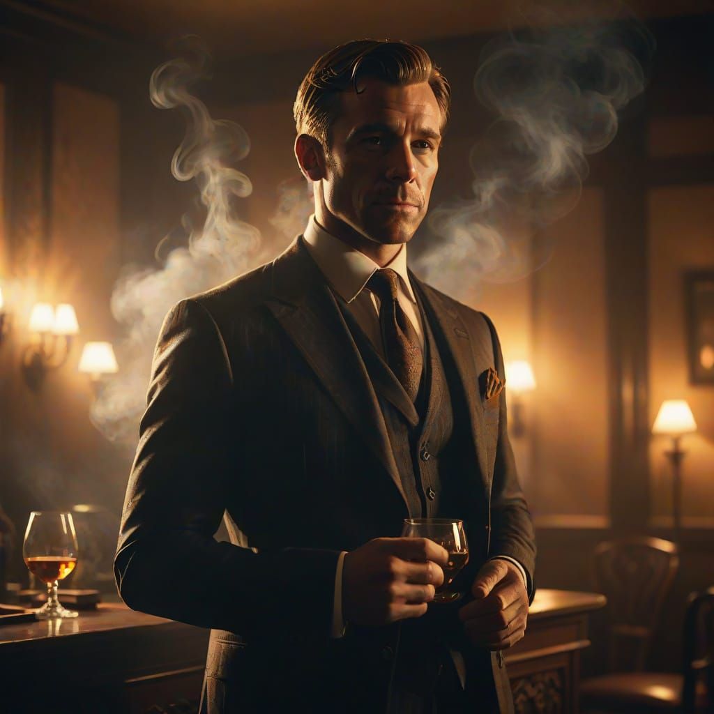 Sophisticated Gentleman in a Smoke-Filled Room
