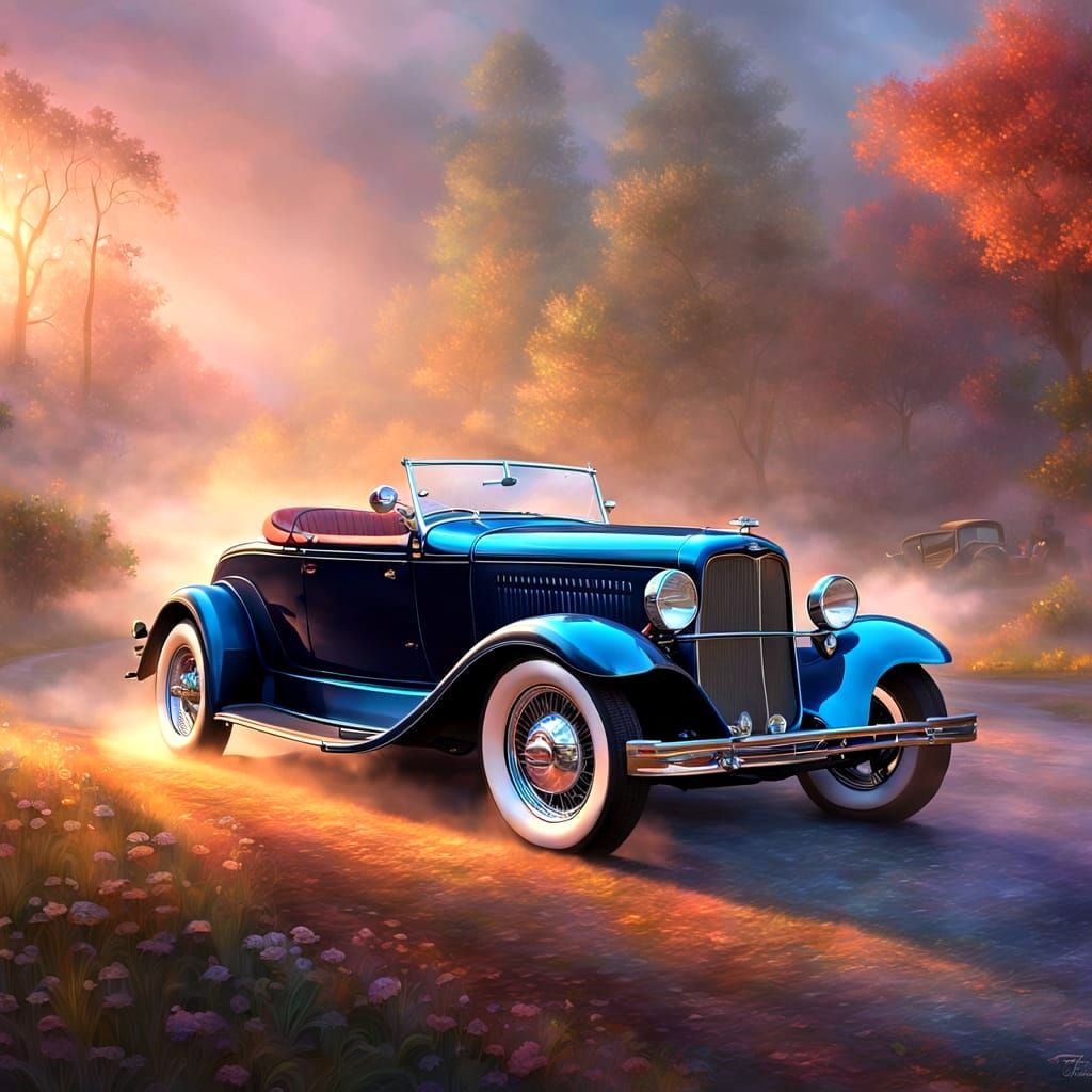 Ethereal 34 Ford Roadster in Fantasy Landscape