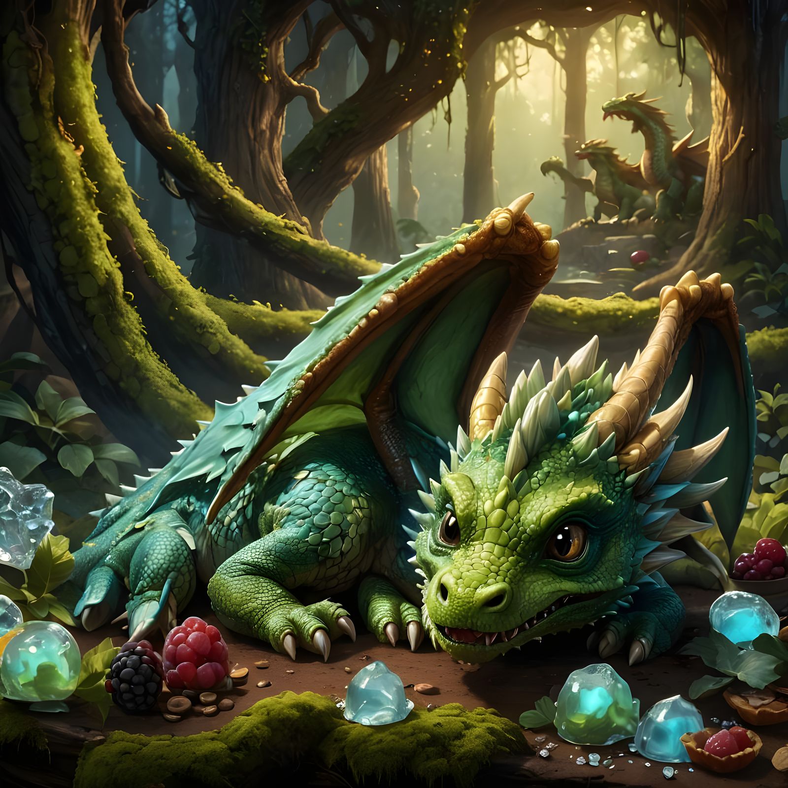 Cute Baby Dragon Made of Desserts