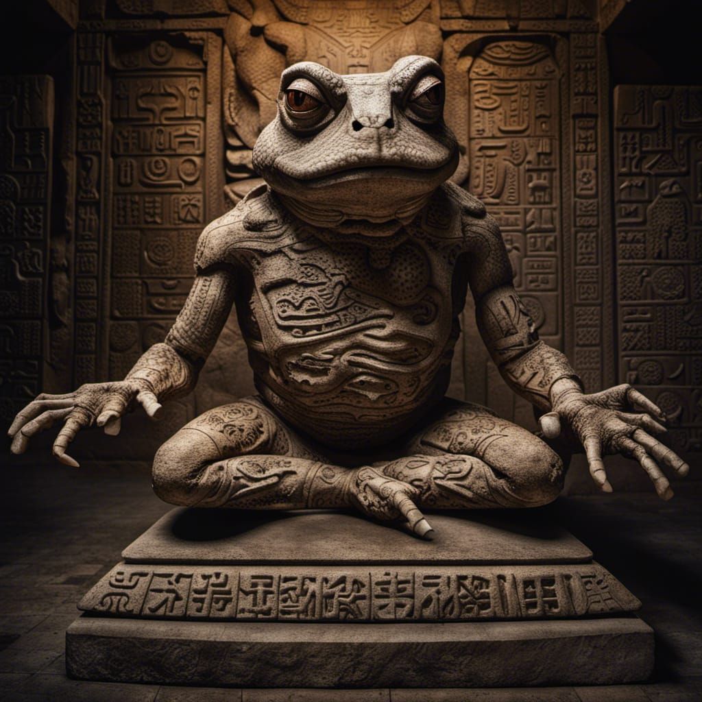 Mummified Toad King on Stone Throne