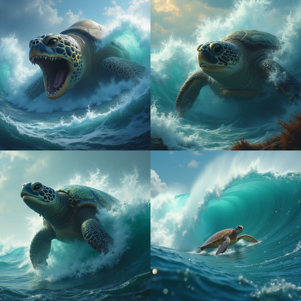 Turbulent Sea Turtle Emerge in Vibrant Colors