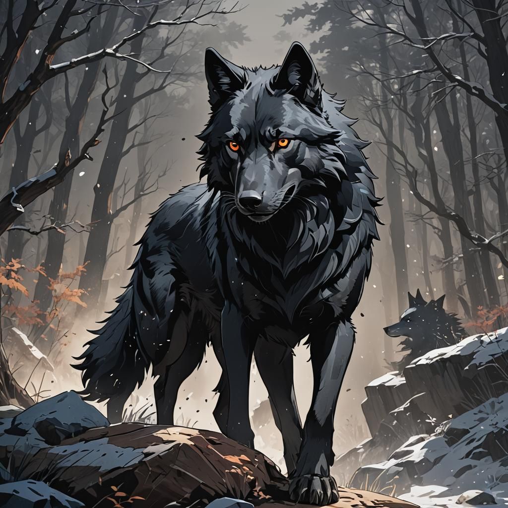 Black Wolf Anime in Studio Trigger Style