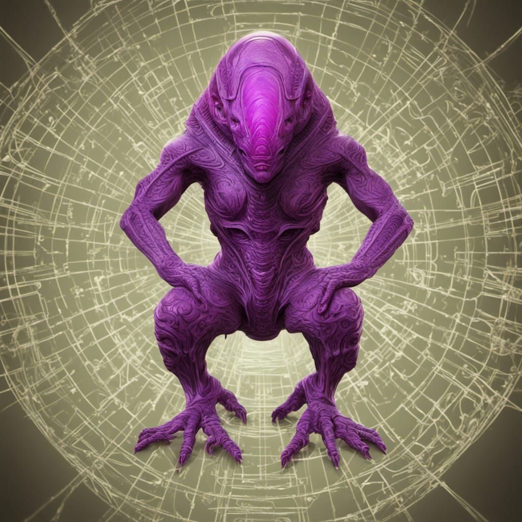 Magenta Alien: Intricate Photorealistic Rendering