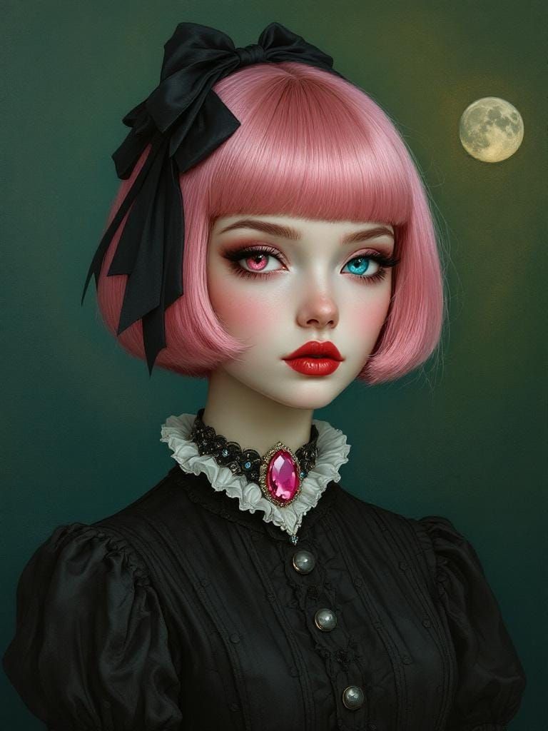 Heterochromatic Beauty in Art Nouveau Portrait