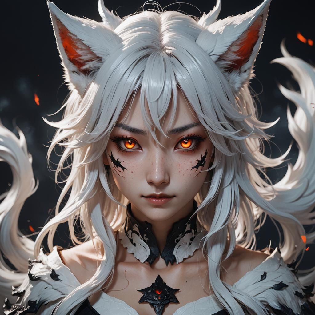 Kitsune Girl Controlled by Demon: Anime Style