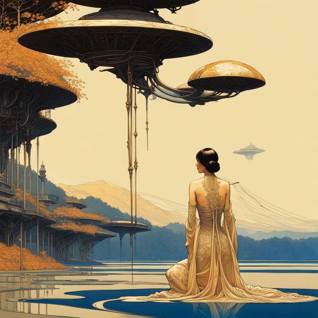 16k resolution, art by Syd Mead, Alphonse Mucha, H.R. Giger, Yoko Honda, Jakub Rebelka, Brom, Zdzisław Beksiński, Hokusa...