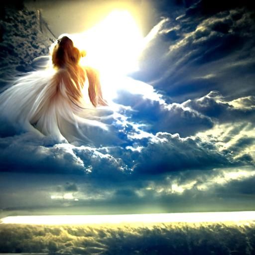 Ethereal Sunshine Beams Through Divine Clouds