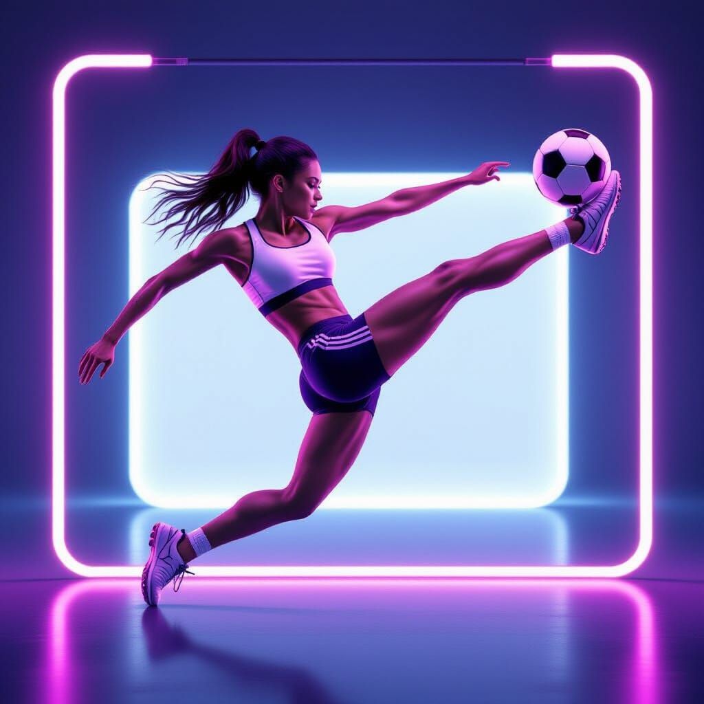 Athlete Leaping Kick, Hyper Realistic