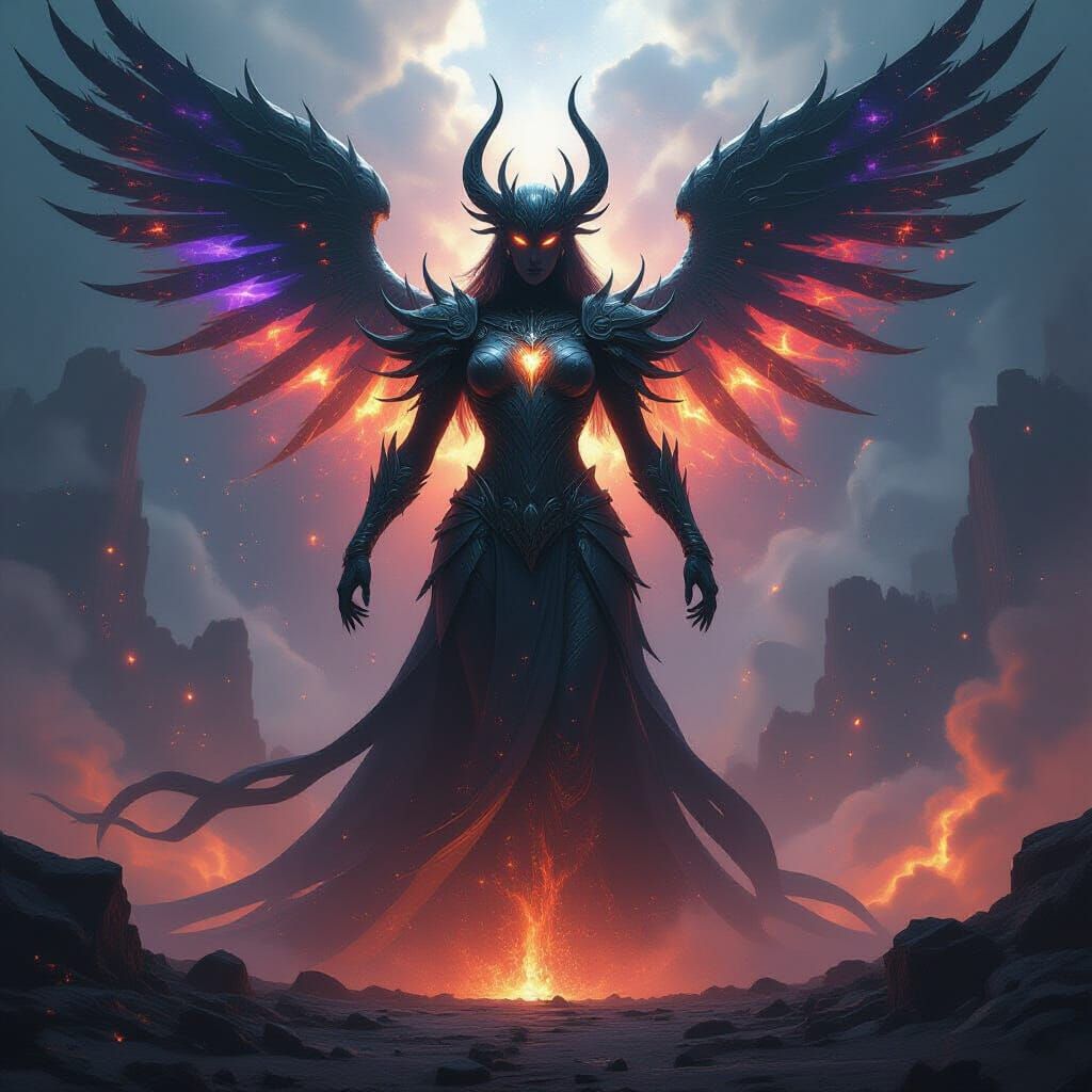 Cosmic War Goddess in Exploding Universe