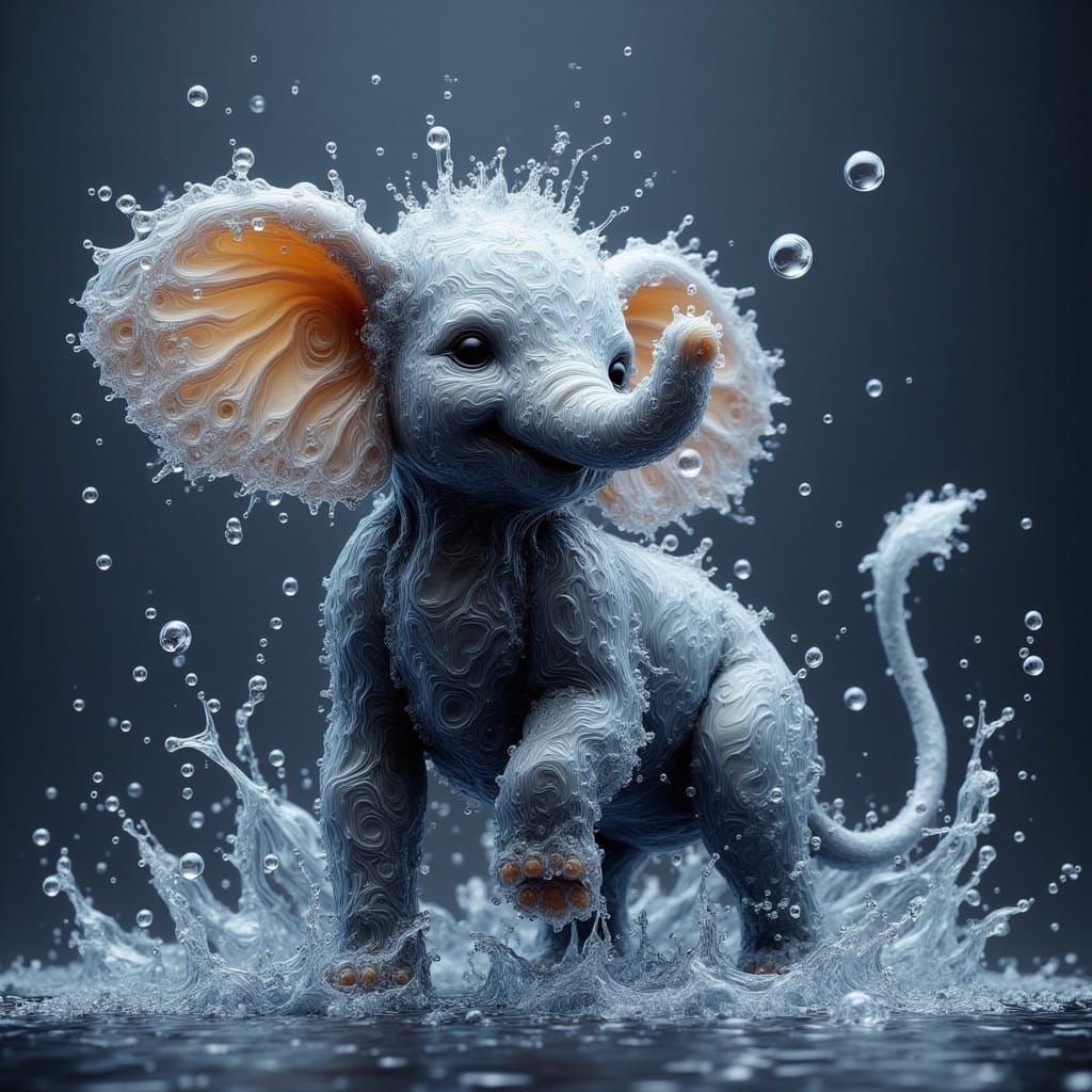 Vibrant Fantasy Splash Scene in Deep Color