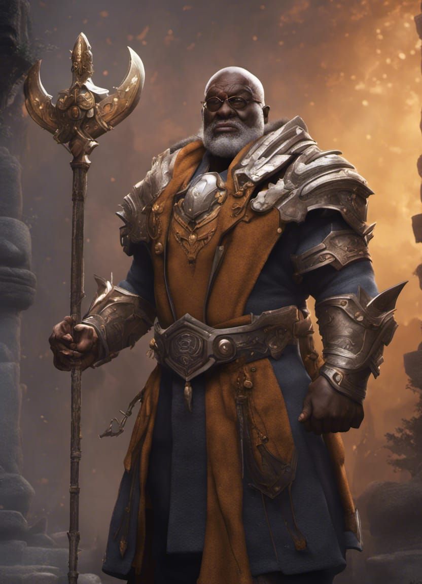 Fantasy Paladin Portrait in Detailed Matte Painting