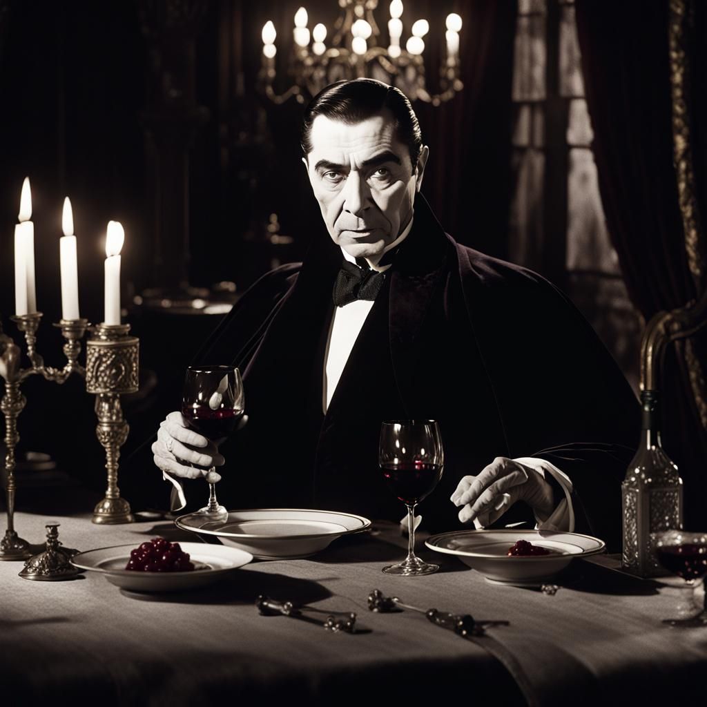Dracula's Toast: A Cinematic Portrait in Baroque Style