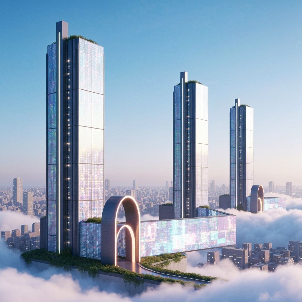 Zen-Cyber Temples in Floating Cloud City