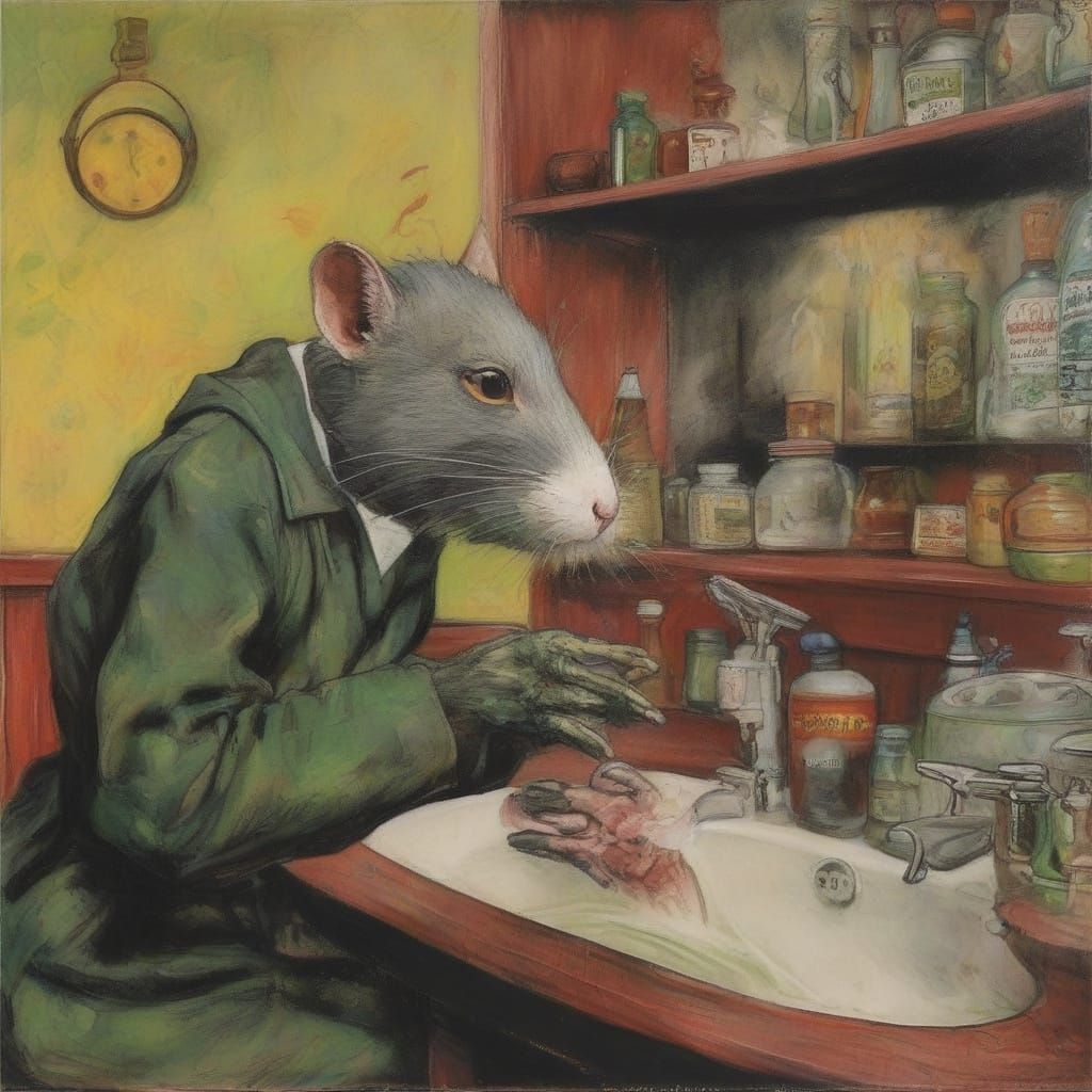 Nightmarish Scene Inspired by Dix and Ghibli