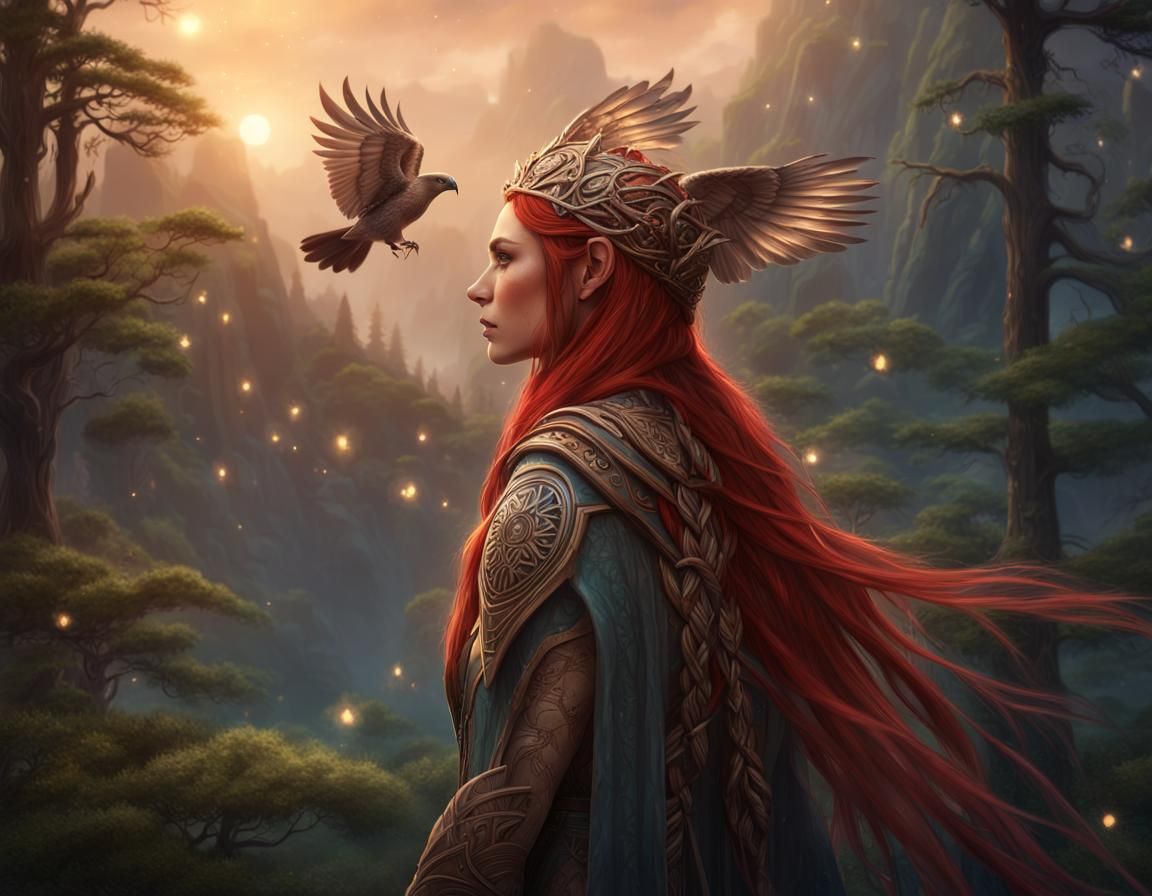 Wood Elf Druid in Starlight Forest