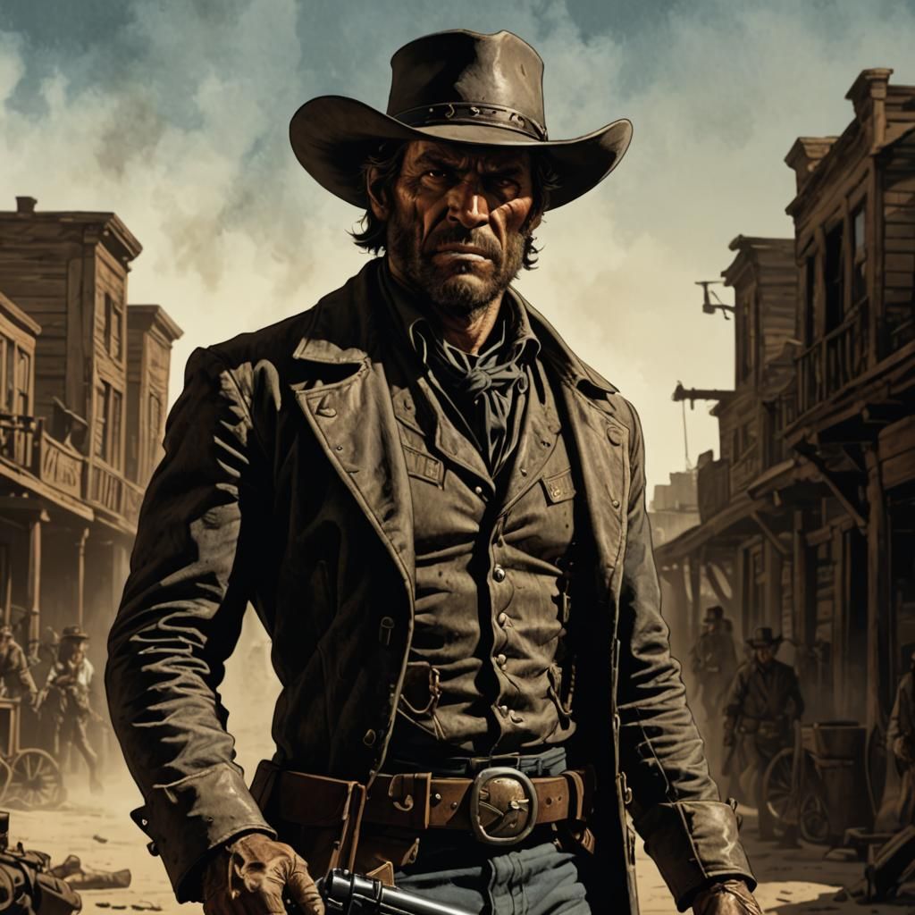 Comic Book Cowboy Jonah Hex Illustration