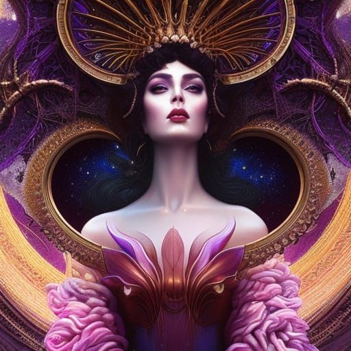 Ethereal Goddess in Astral Vaporwave Style