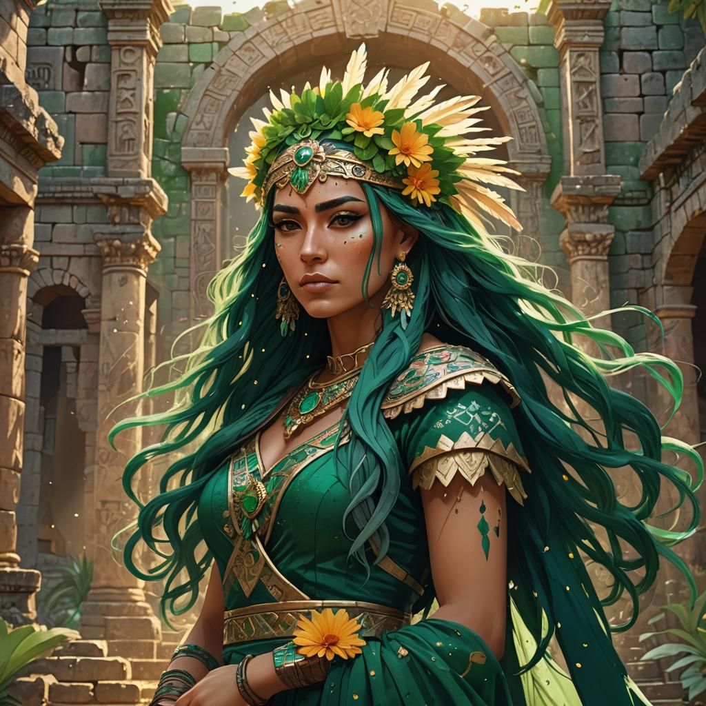 Mesoamerican Ruins: Anime Portrait in Clip Studio Paint Styl...