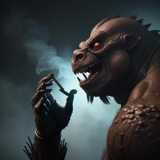 Battletoads Character Smoking Bong: Photorealistic Art