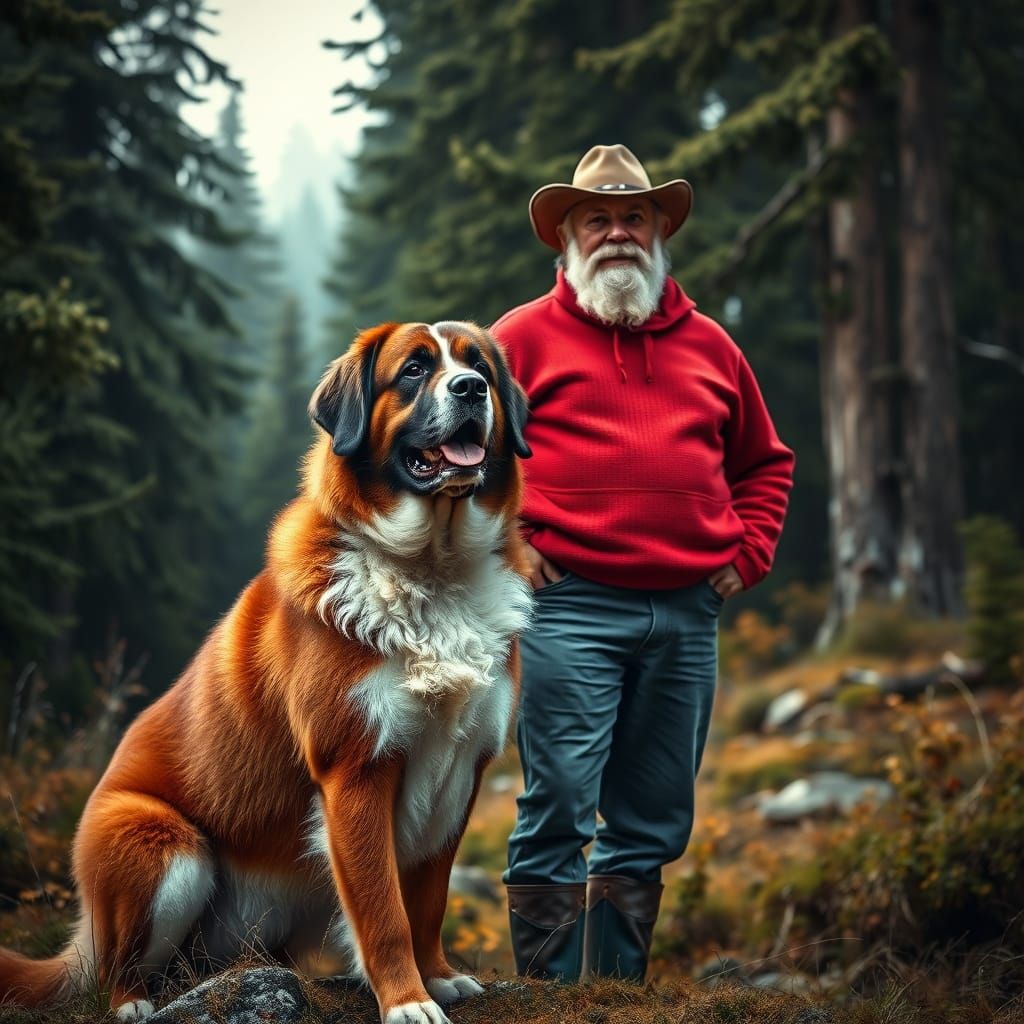 Majestic St. Bernard-Scotch Shepherd Mix Stands with Grizzle...