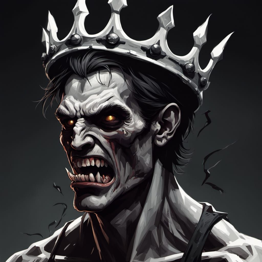 Demonic Man Crowns Himself in Hyper-Realistic Digital Painti...