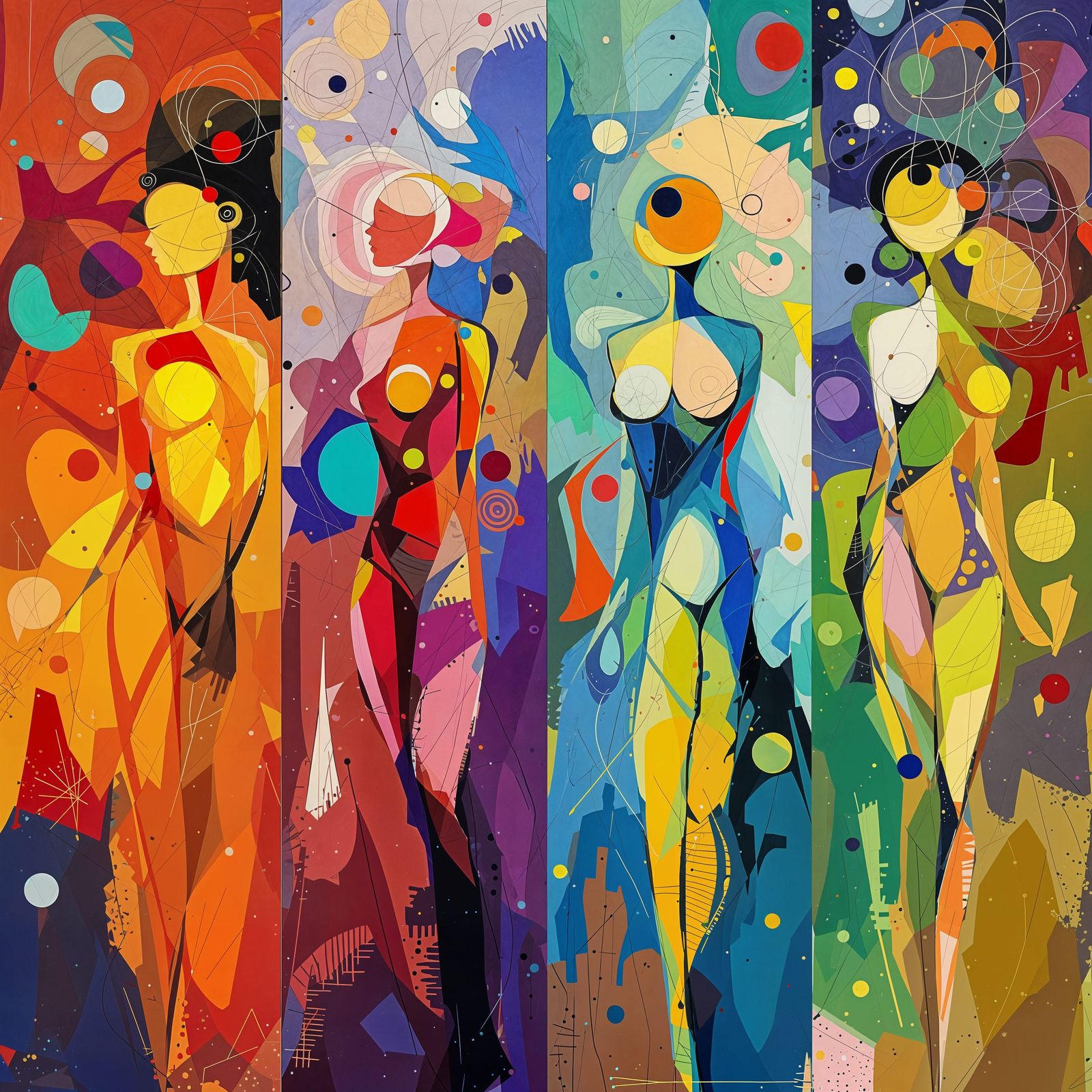 Seasonal Abstract Expressionism in Vibrant Digital Painting