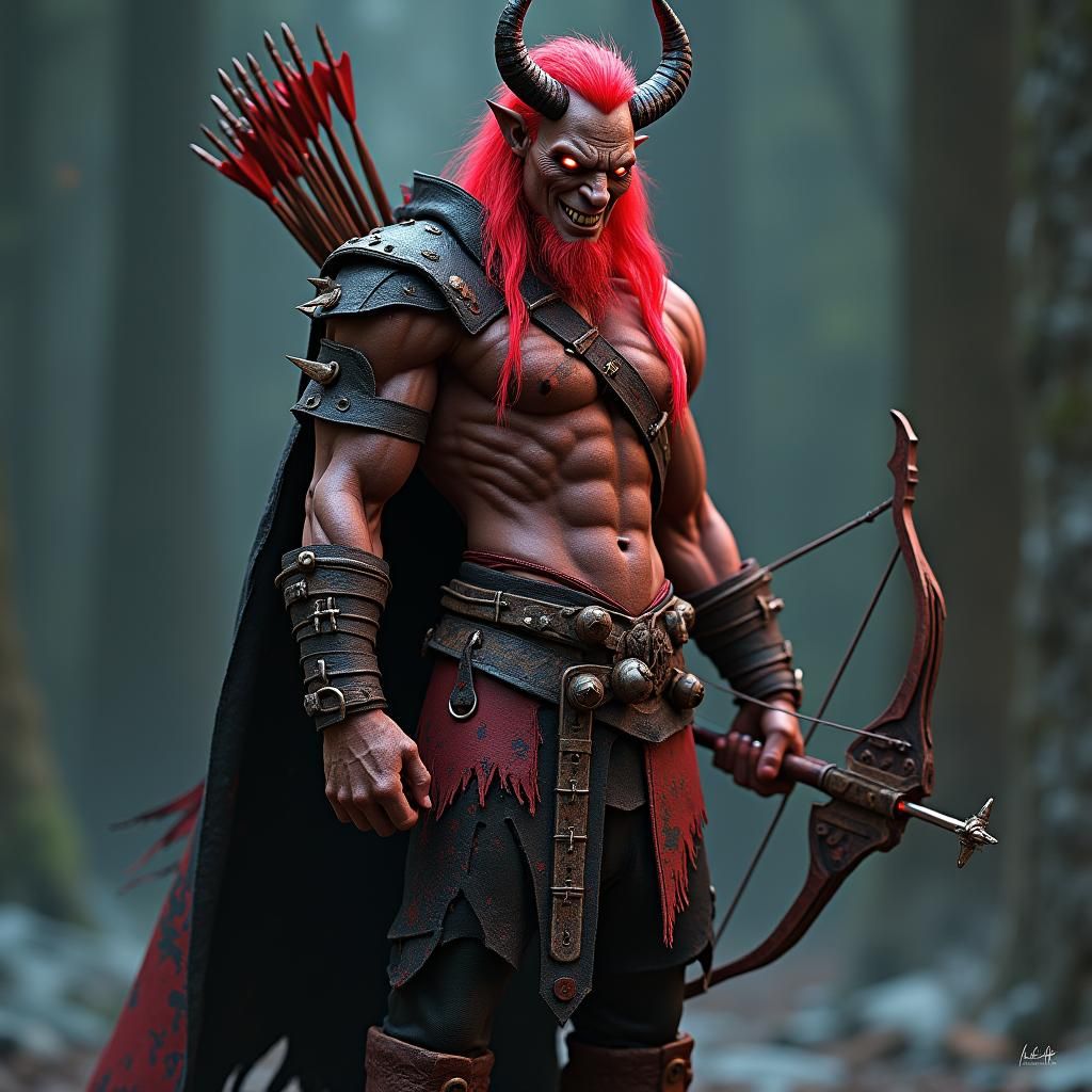 Devilish Halfling Warrior with Crossbow