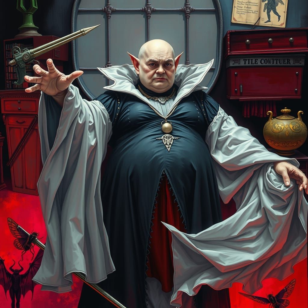 Count Fracula POMPÖÖS Couture. Count Nosferatu White Short F...