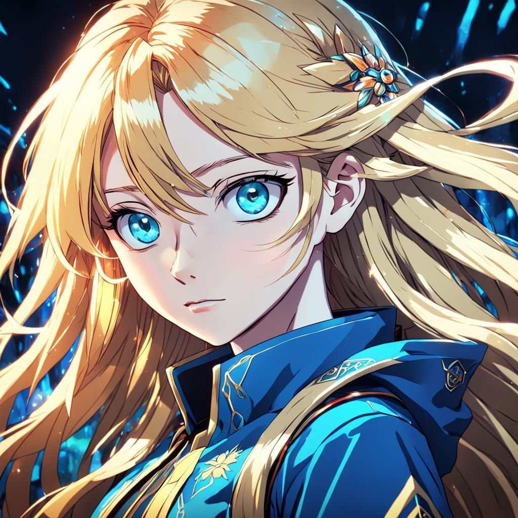 Vibrant Teenage Girl in Cel-Shaded Anime Style