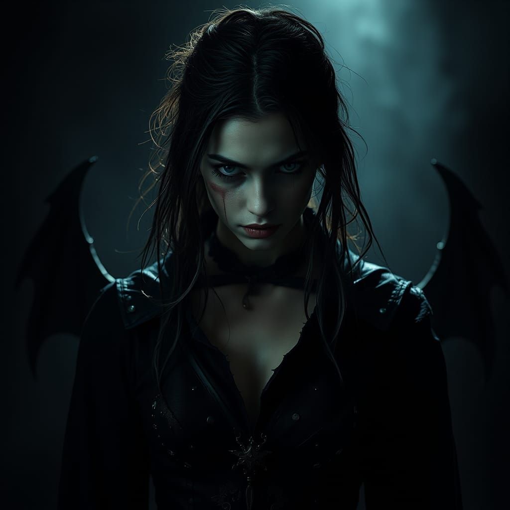 Dark Cinderella in Biomechanical, Futuristic Nightmare