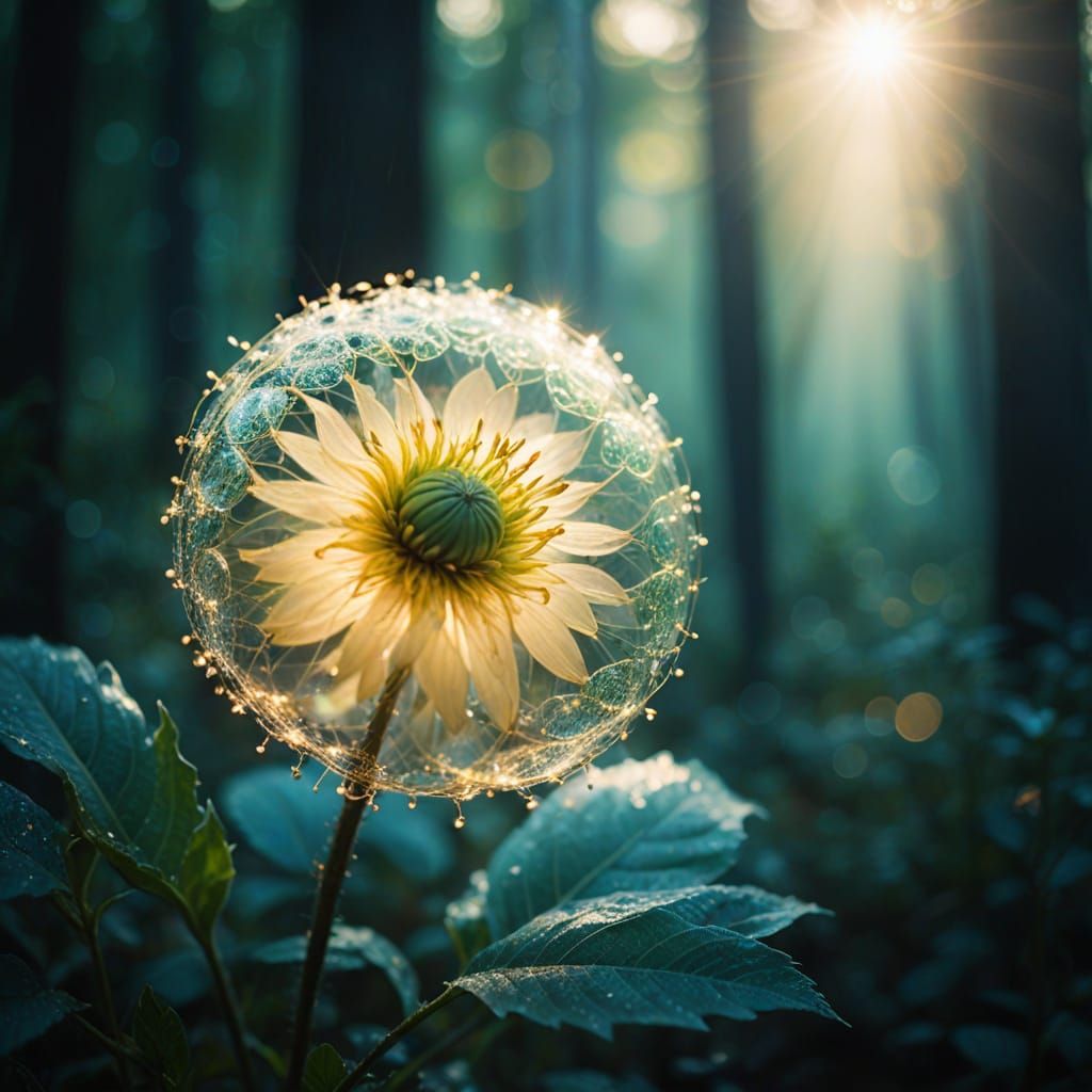 Ethereal Translucent Peace Flower in Golden Hour