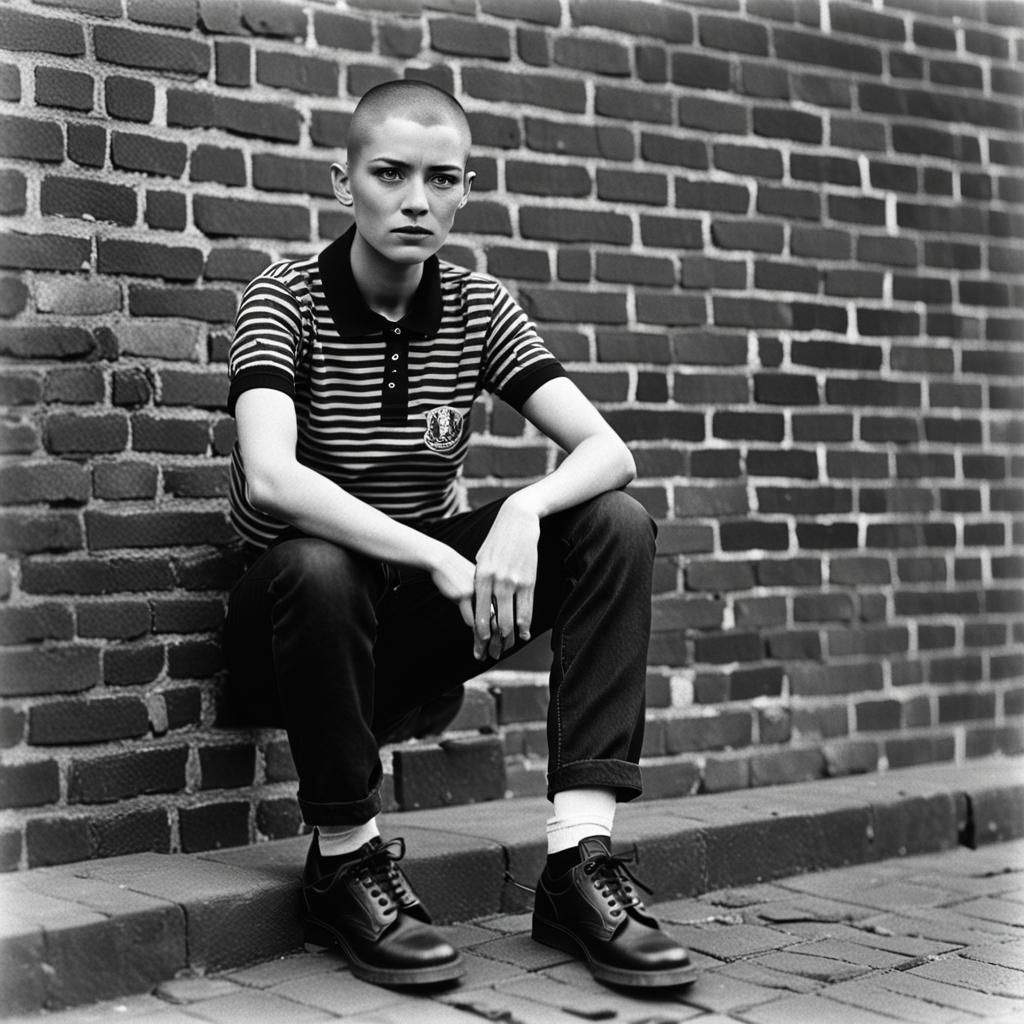 Skinhead Woman Portrait in Fine Art Style