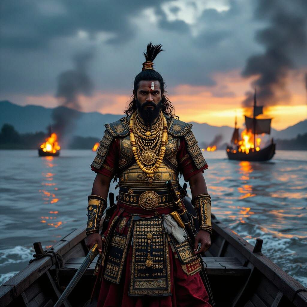 Lachit Barphukan: Heroic Ahom General in Epic Battle Scene