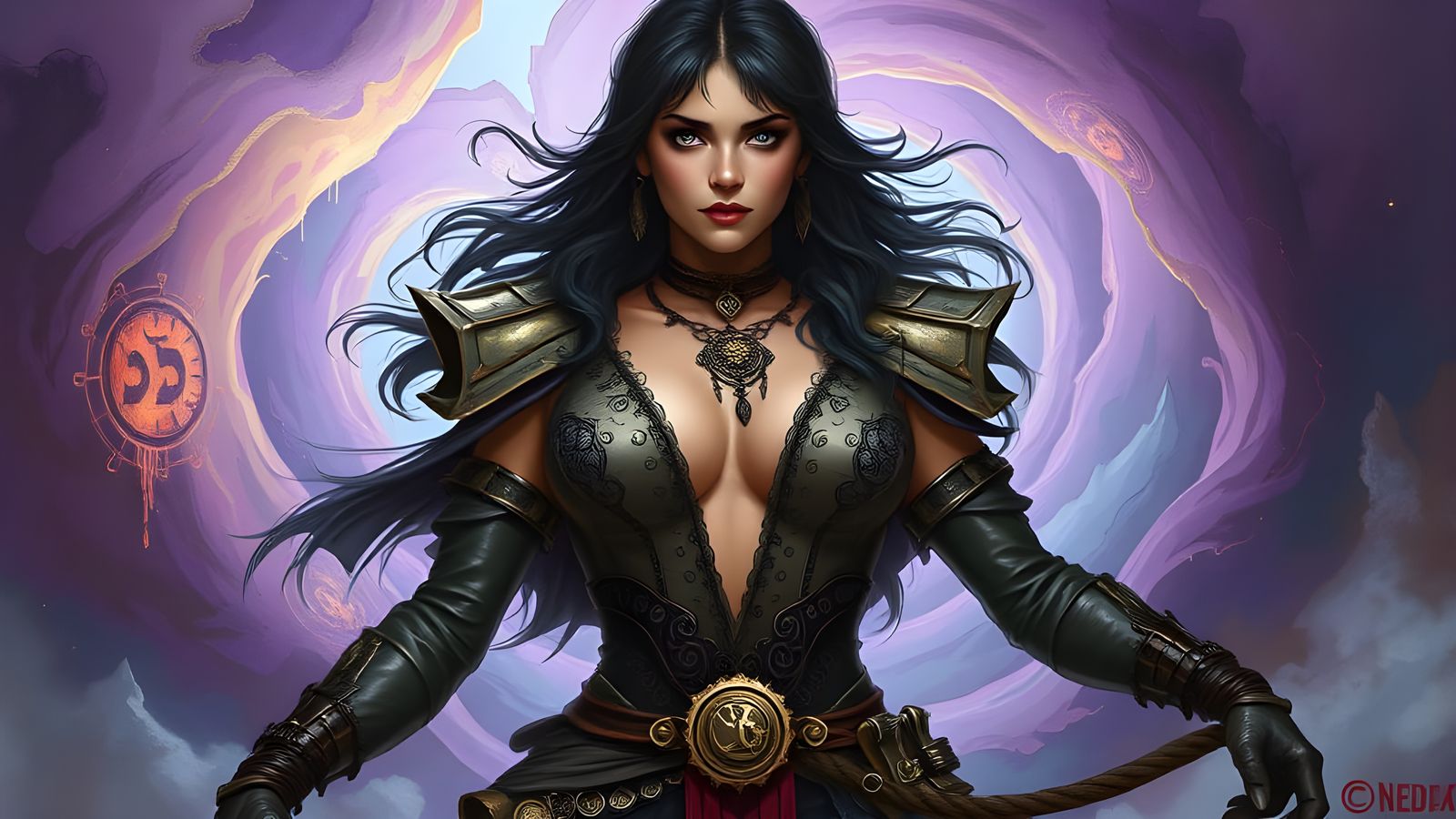 Fantastical Female D&D Character in Whimsical Oil Painting S...