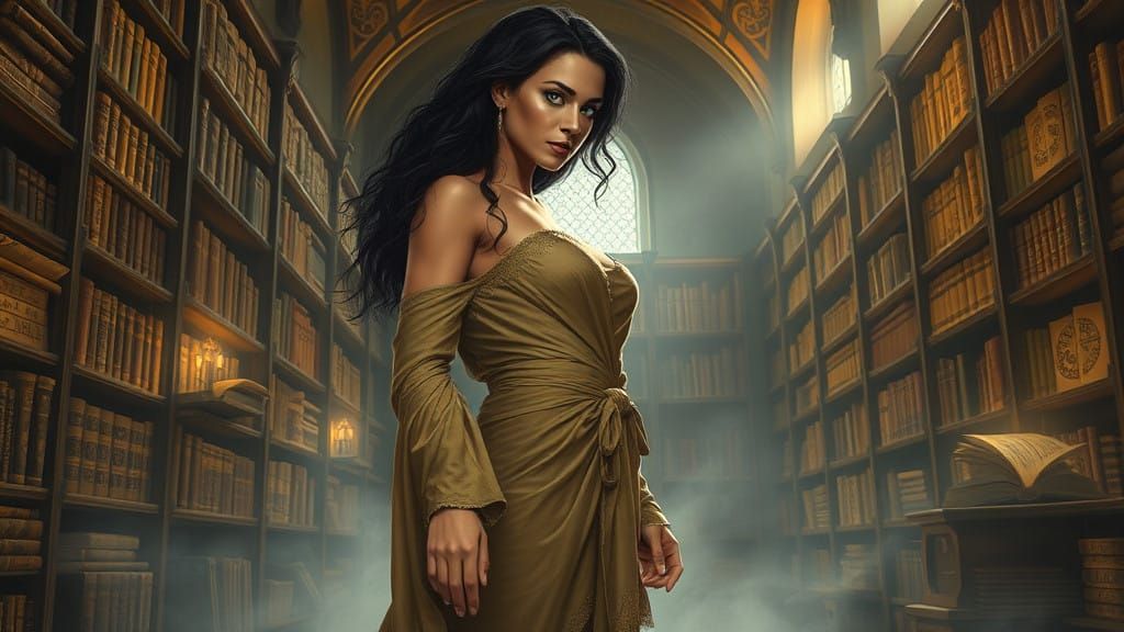 Mystical Goddess Unveils Ancient Secrets in a Golden Glow