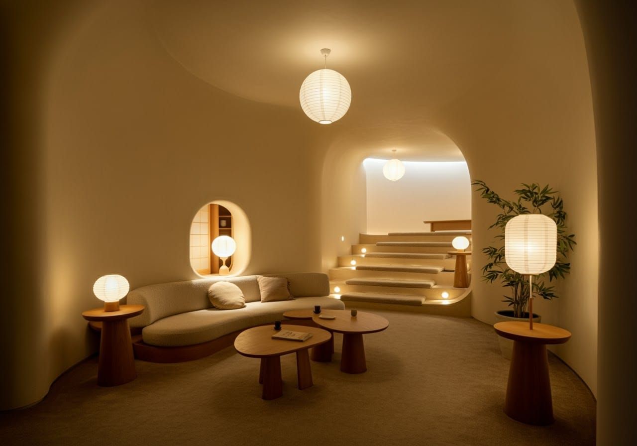 Serene Organic Interior with Japanese Minimalism