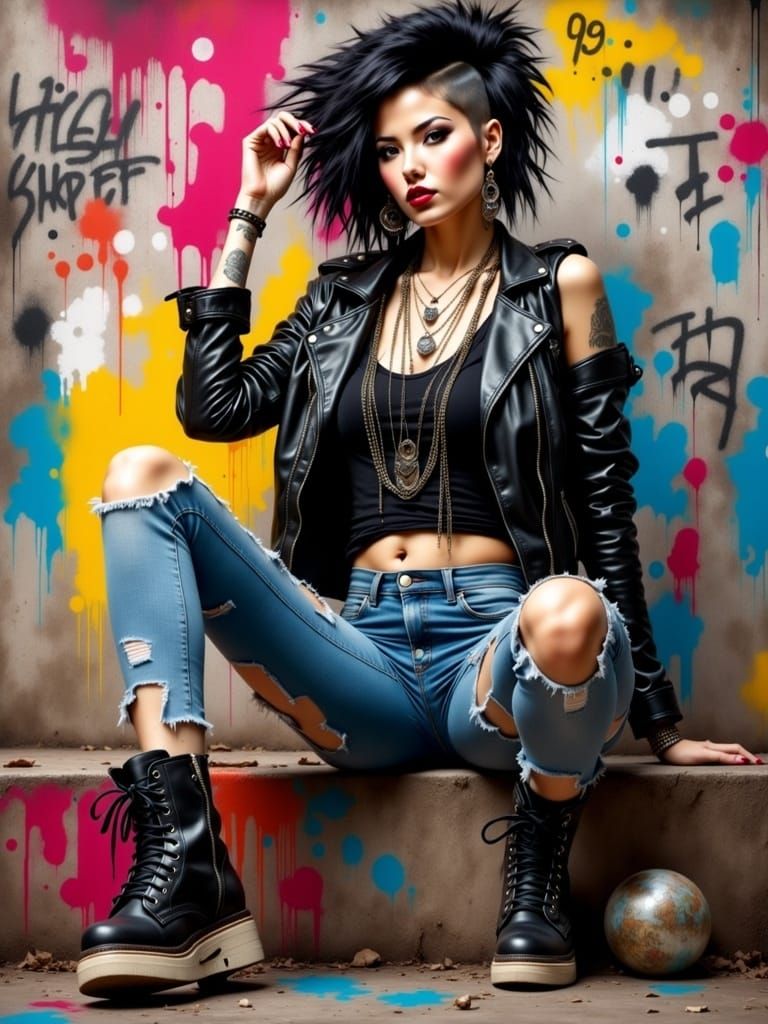 American Punk Teen in Cutting-Edge Street Style