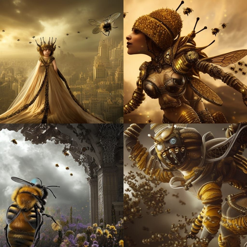 Epic Bee Queen Digital Matte Painting