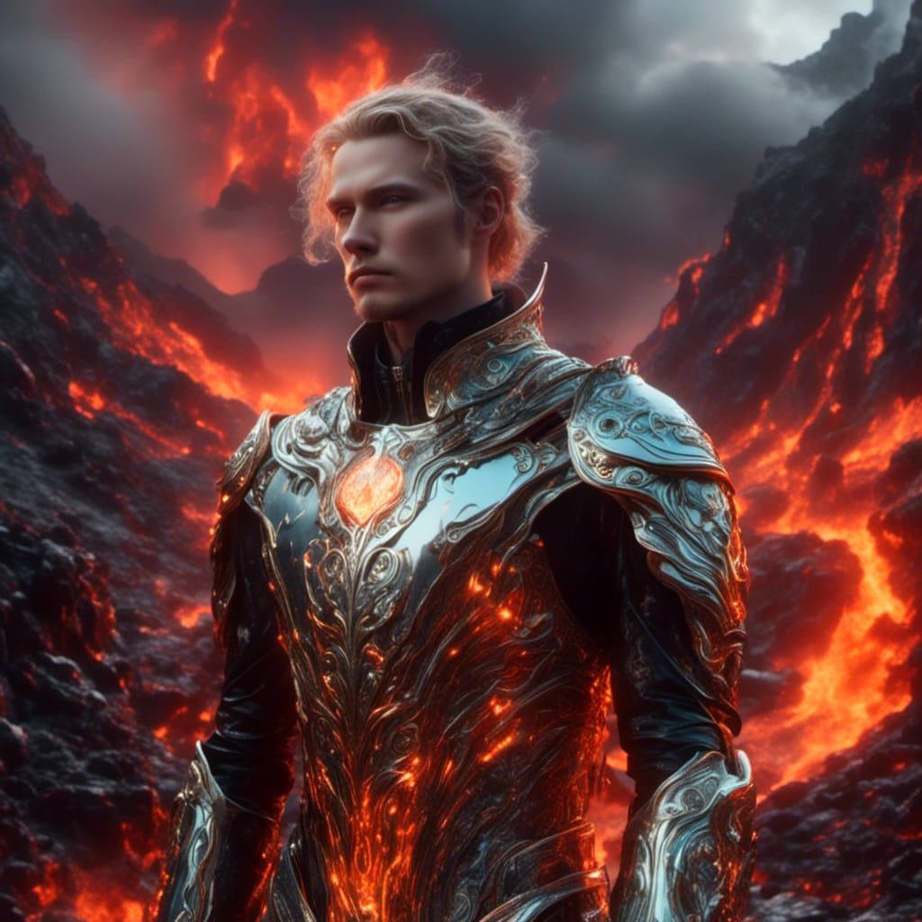 Promethean Fire God in Cyberpunk Style