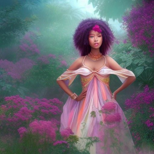 Ethereal Goddess in Rose Garden: Shilin Huang Style