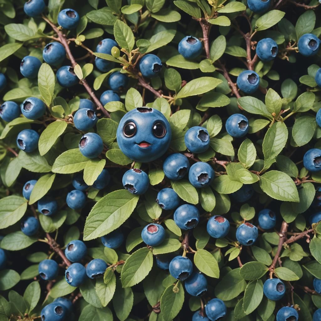 Cute Blueberry in Cinematic Film Style