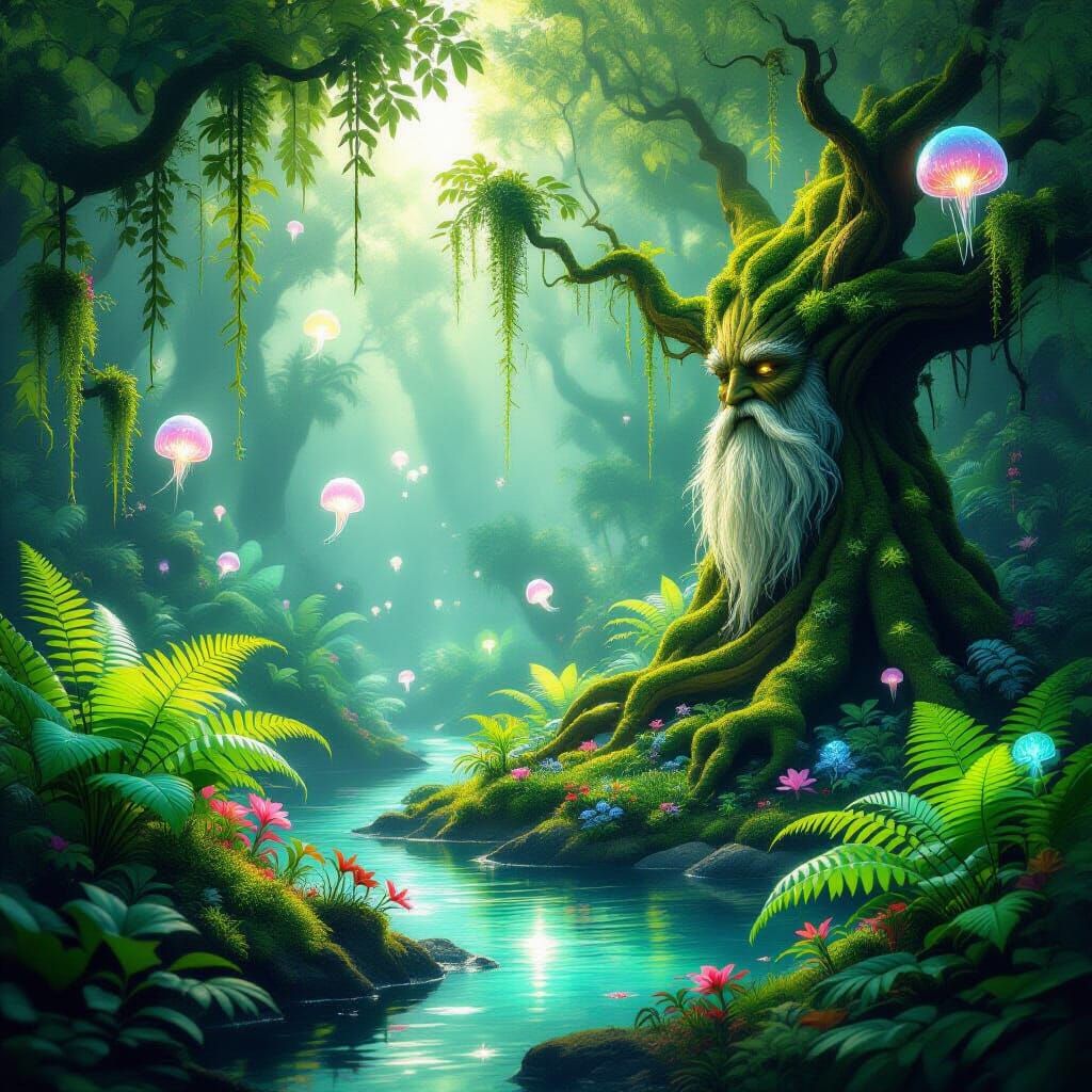Enchanted Ecosystem of Magical Creatures and Plants