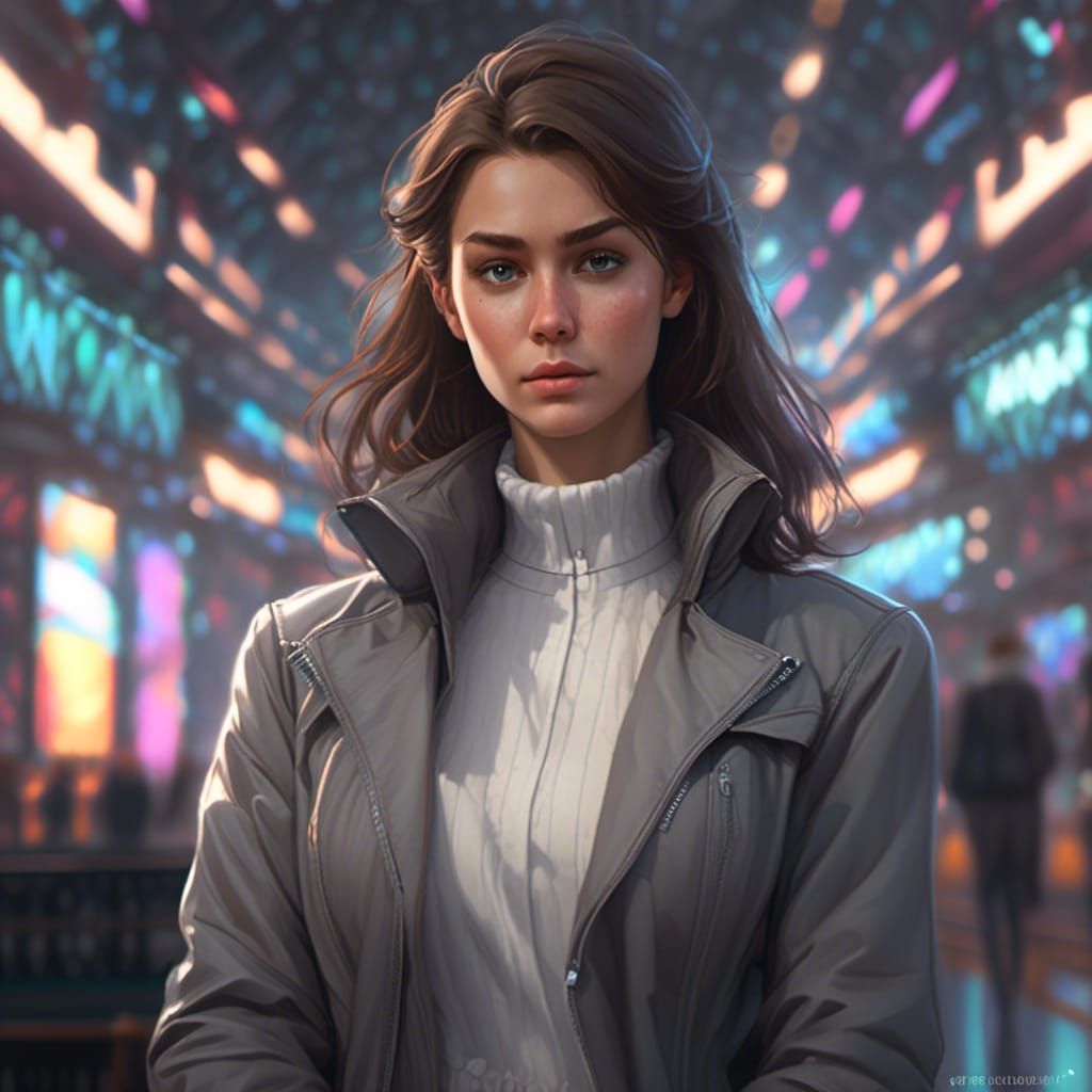 Executive Woman Portrait in Anime Style