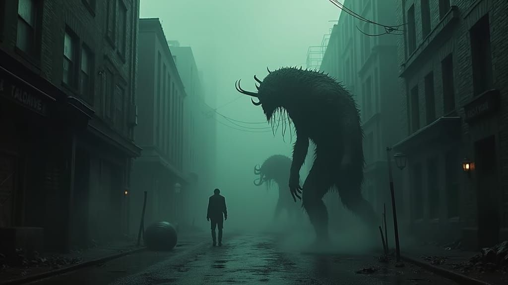 Lovecraftian Cityscape: Dark Horror in a Sinister Metropolis