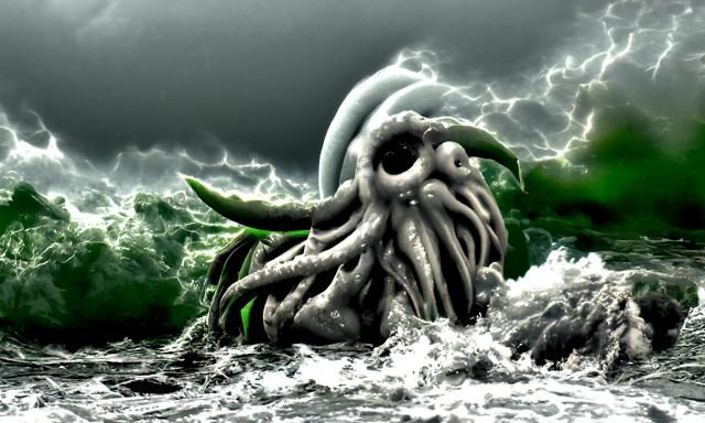 Cthulhu Rises: A Hyperrealistic Digital Illustration