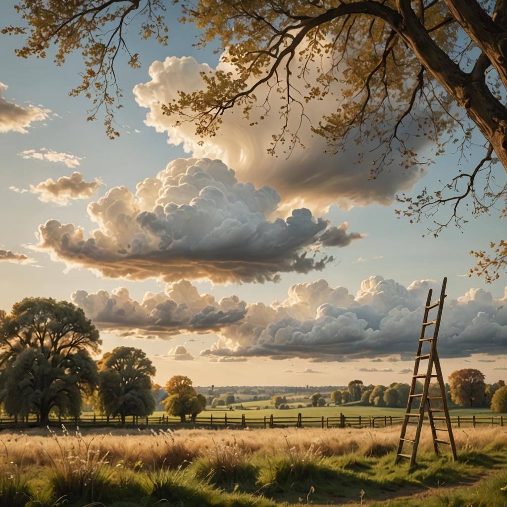 Horseshoe Cloud in Impressionist Landscape
